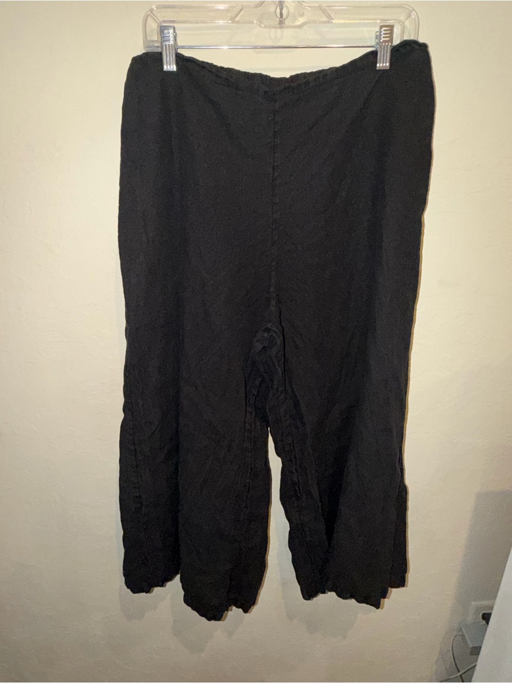 Bryan Walker Women’s Black Solid Pull-On Elastic capri Pants Regular Size XL